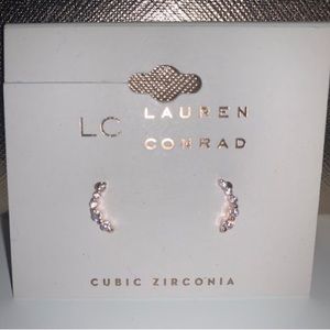 Brand new Lauren Conrad curved Rose gold rhinestone earrings